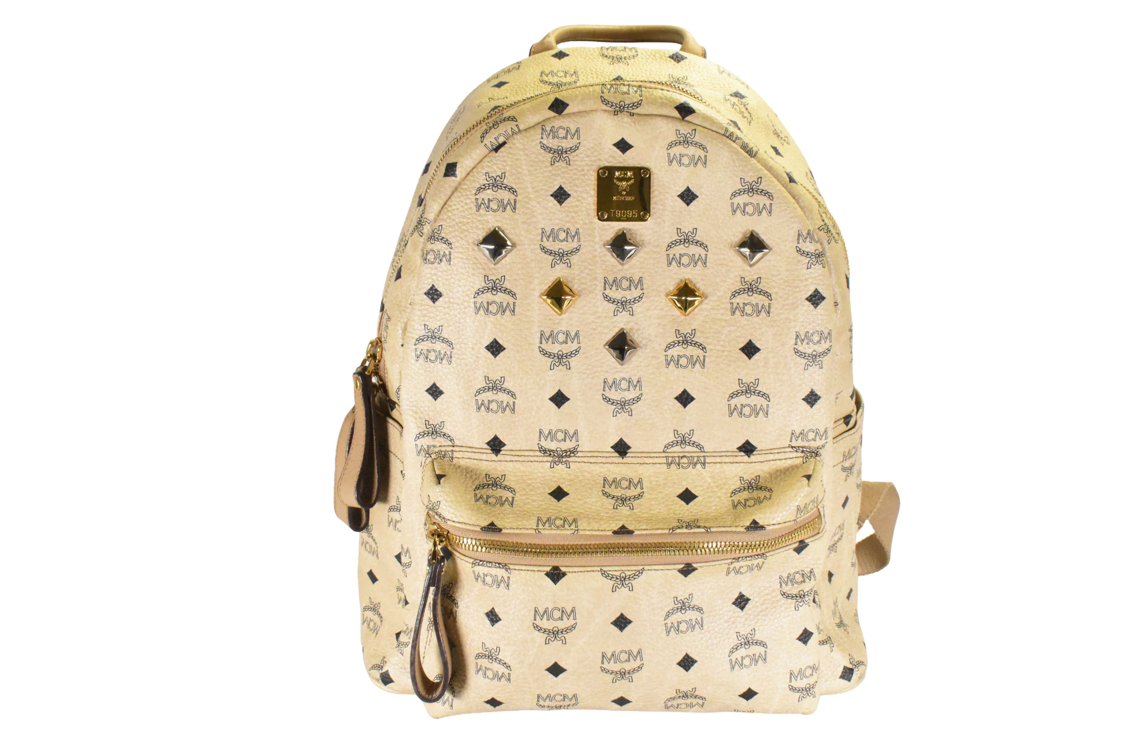 MCM RUCKSACK vintmarket.de GROß HERREN DAMEN BEIGE 4852
