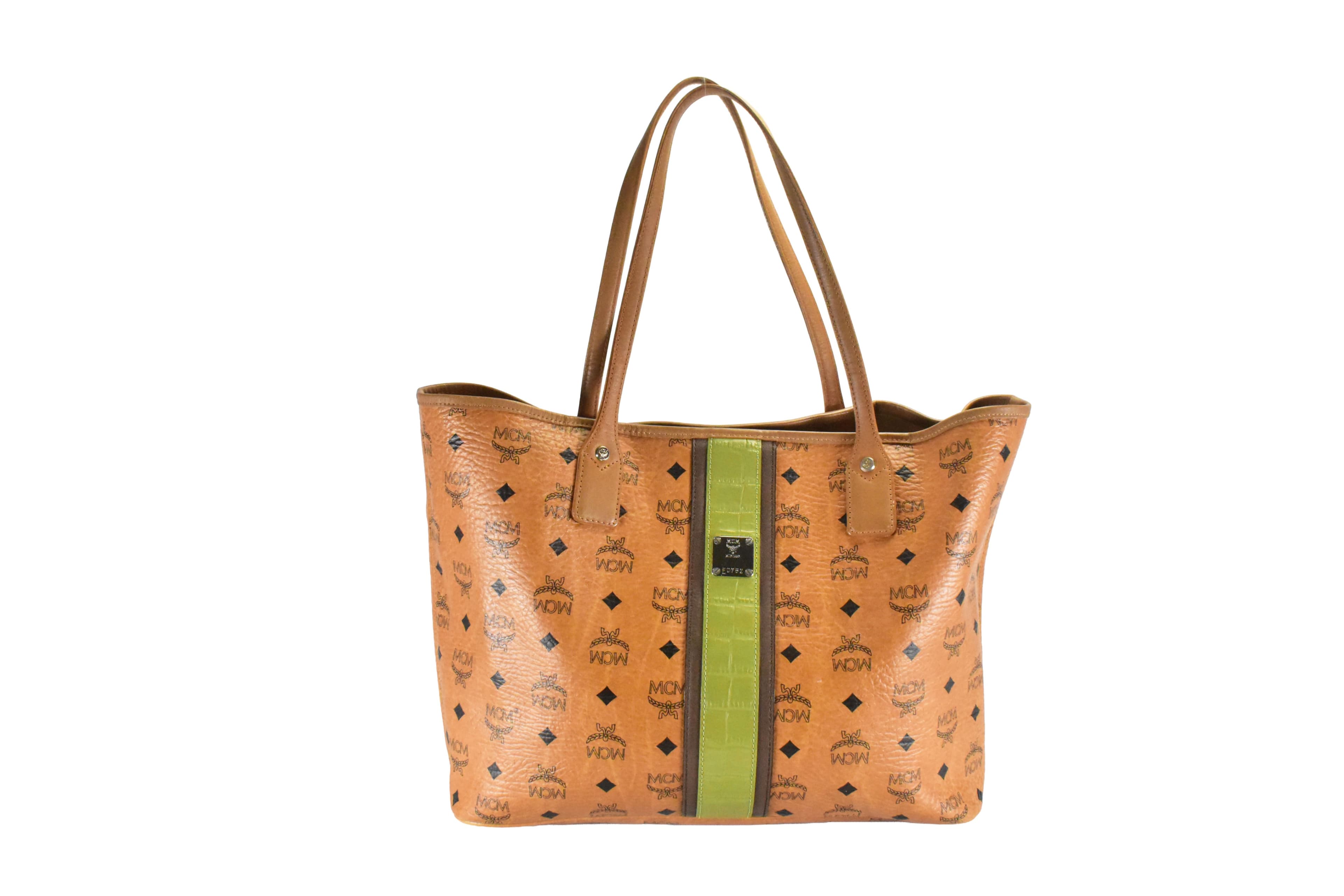 MCM TASCHE SCHULTERTASCHE vintmarket.de SHOPPER COGNAC 2462