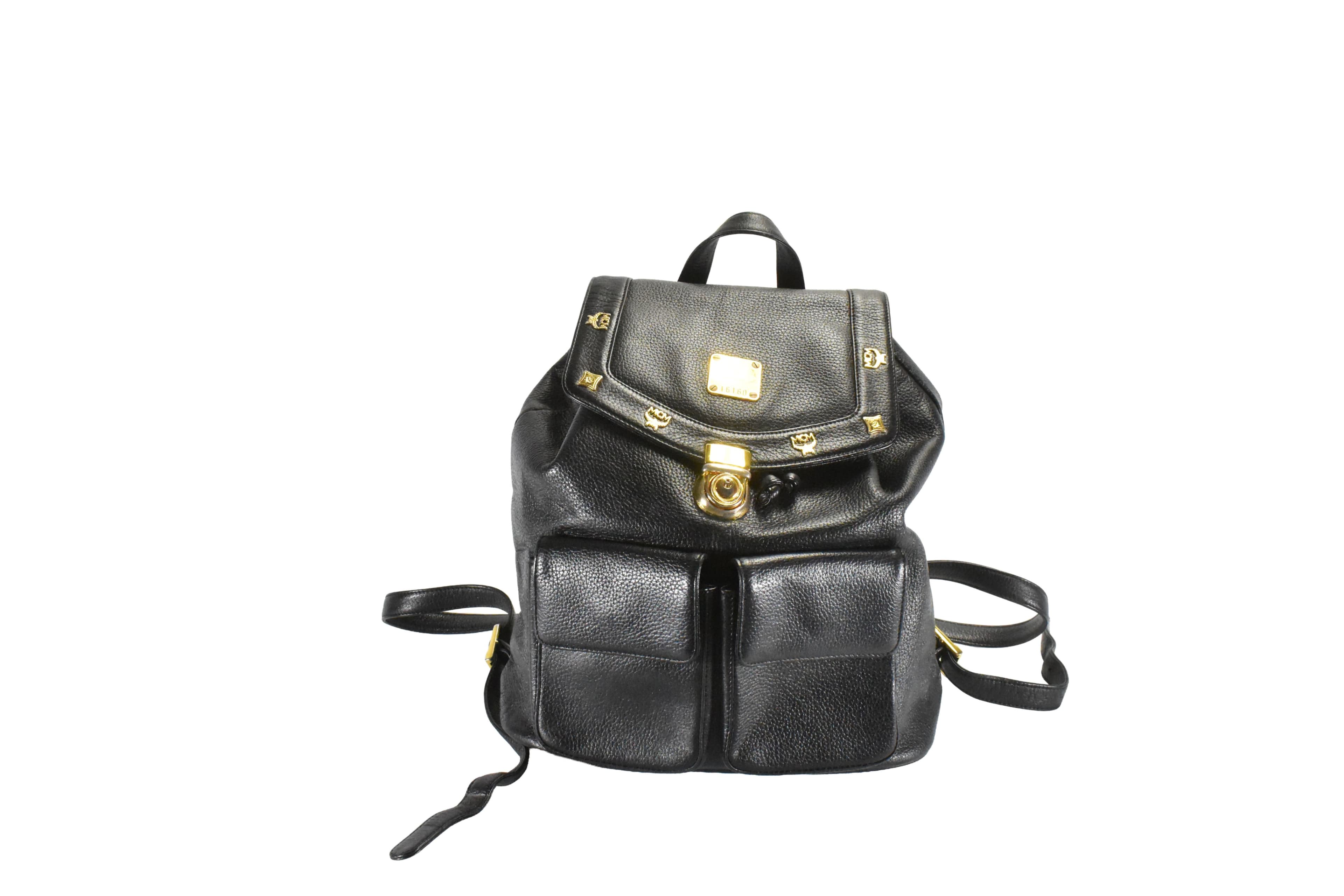 ✅MCM RUCKSACK vintmarket.de TASCHE LEDERRUCKSACK SCHWARZ 1536