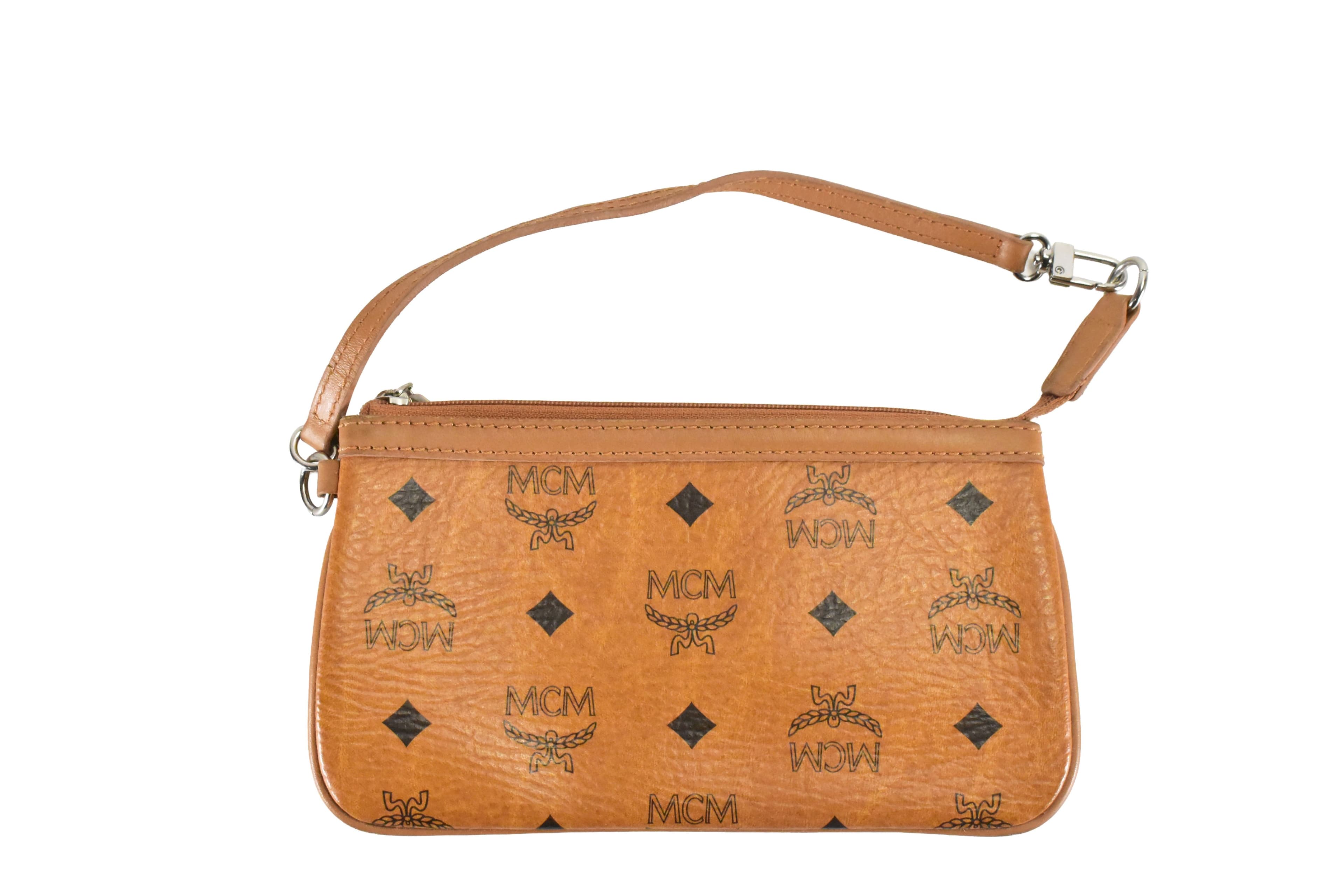 ✅MCM POUCH vintmarket.de POCHETTE POCHETE TASCHE COGNAC/GOLD 4823