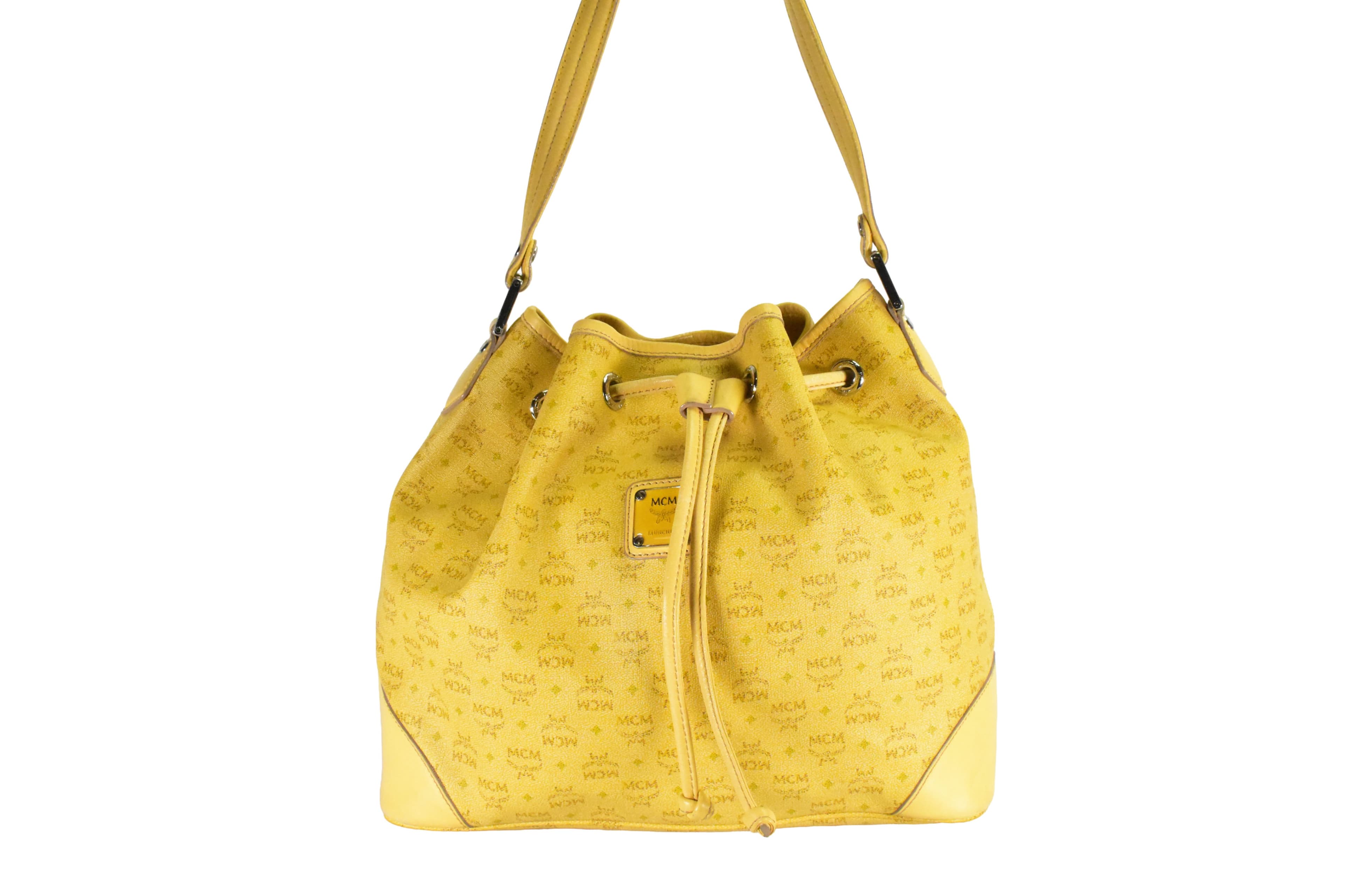 ✅MCM BEUTELTASCHE vintmarket.de TASCHE UMHÄNGETASCHE GELB 4856