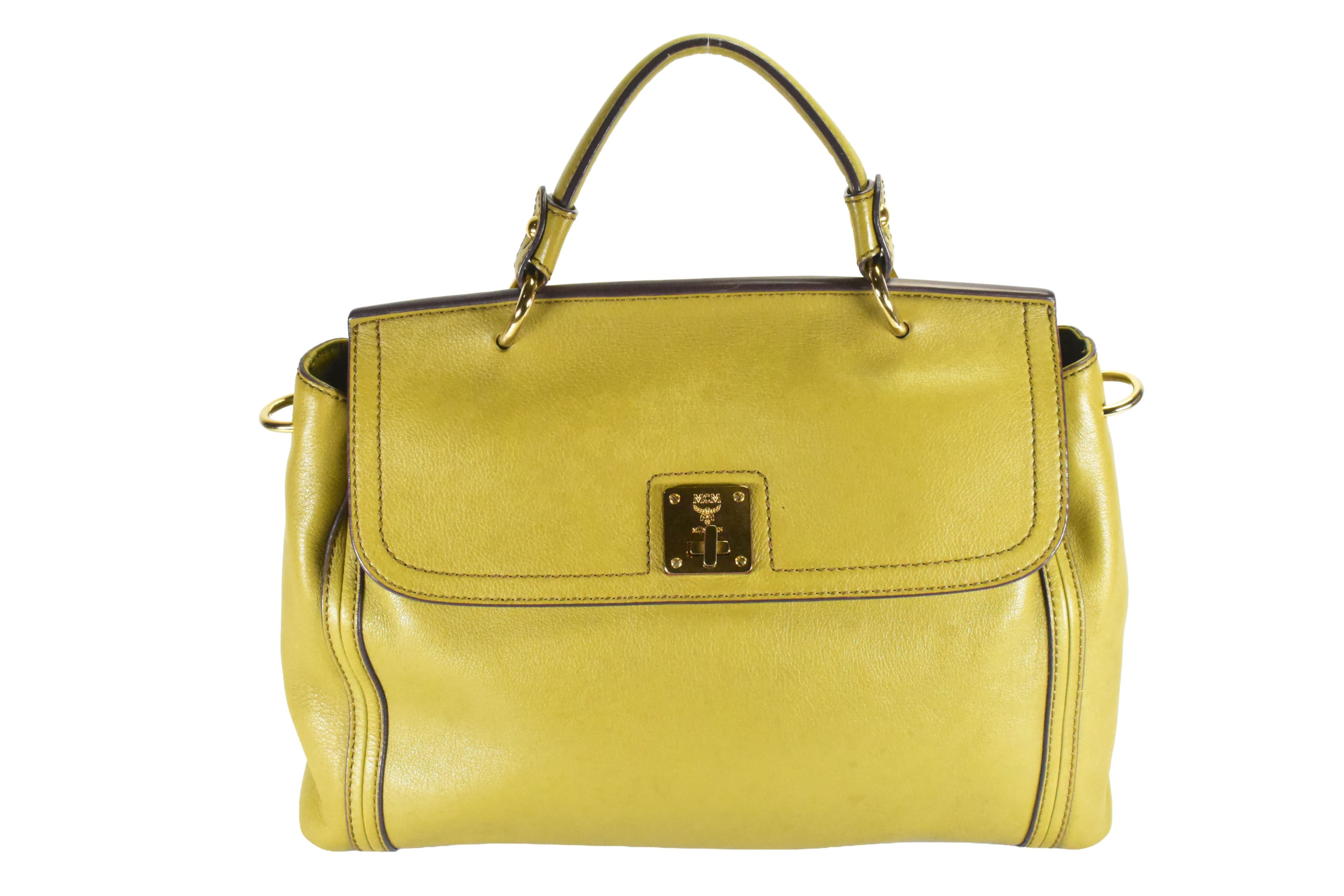 ✅MCM SCHULTERTASCHE vintmarket.de CROSSBODY LEDERTASCHE GRÜN 4861