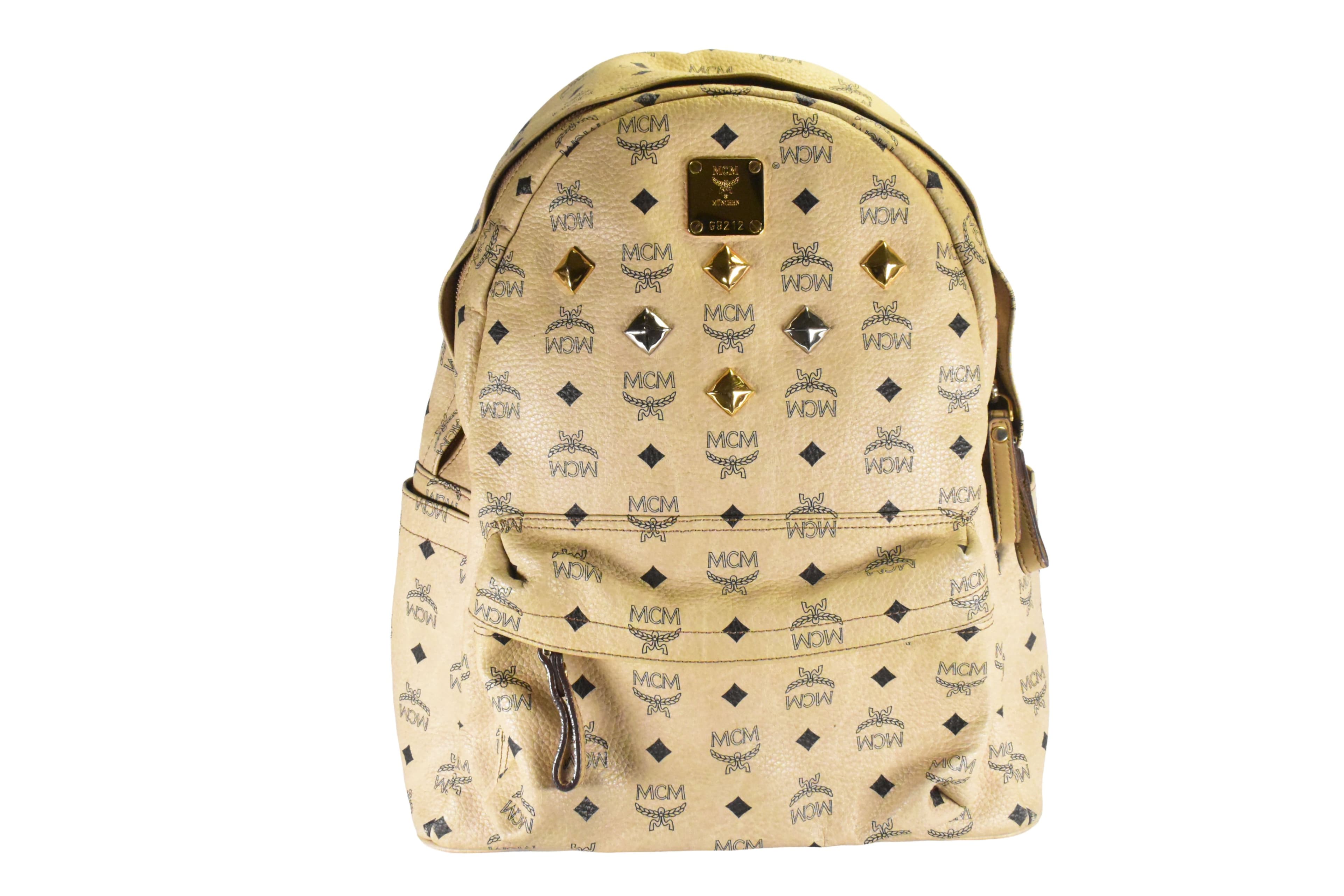 MCM RUCKSACK BEIGE LEDERRUCKSACK vintmarket.de RUCKSACK 4863