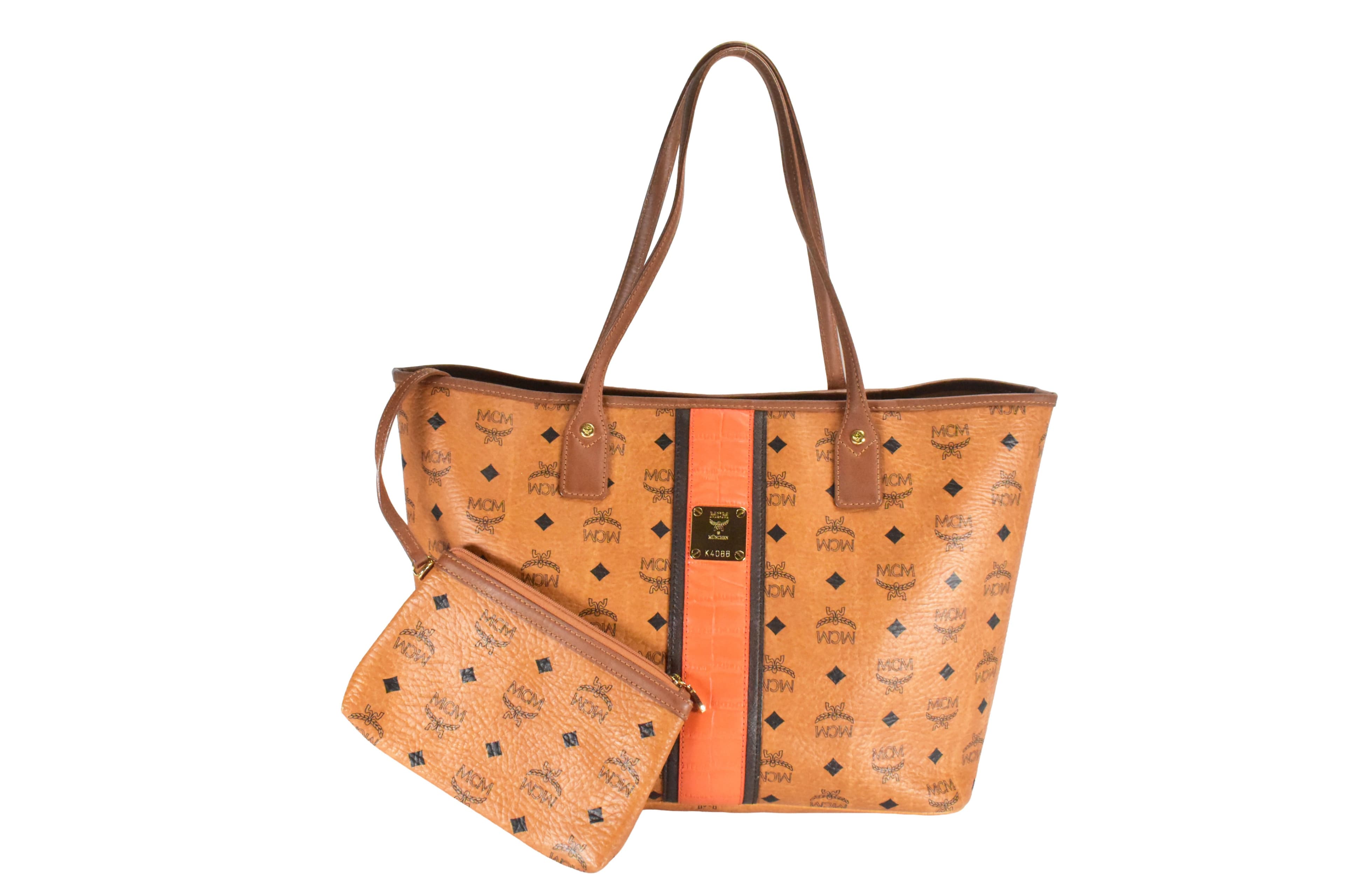 ✅MCM SHOPPER MEDIUM vintmarket.de SCHULTERTASCHE COGNAC ROT 4865