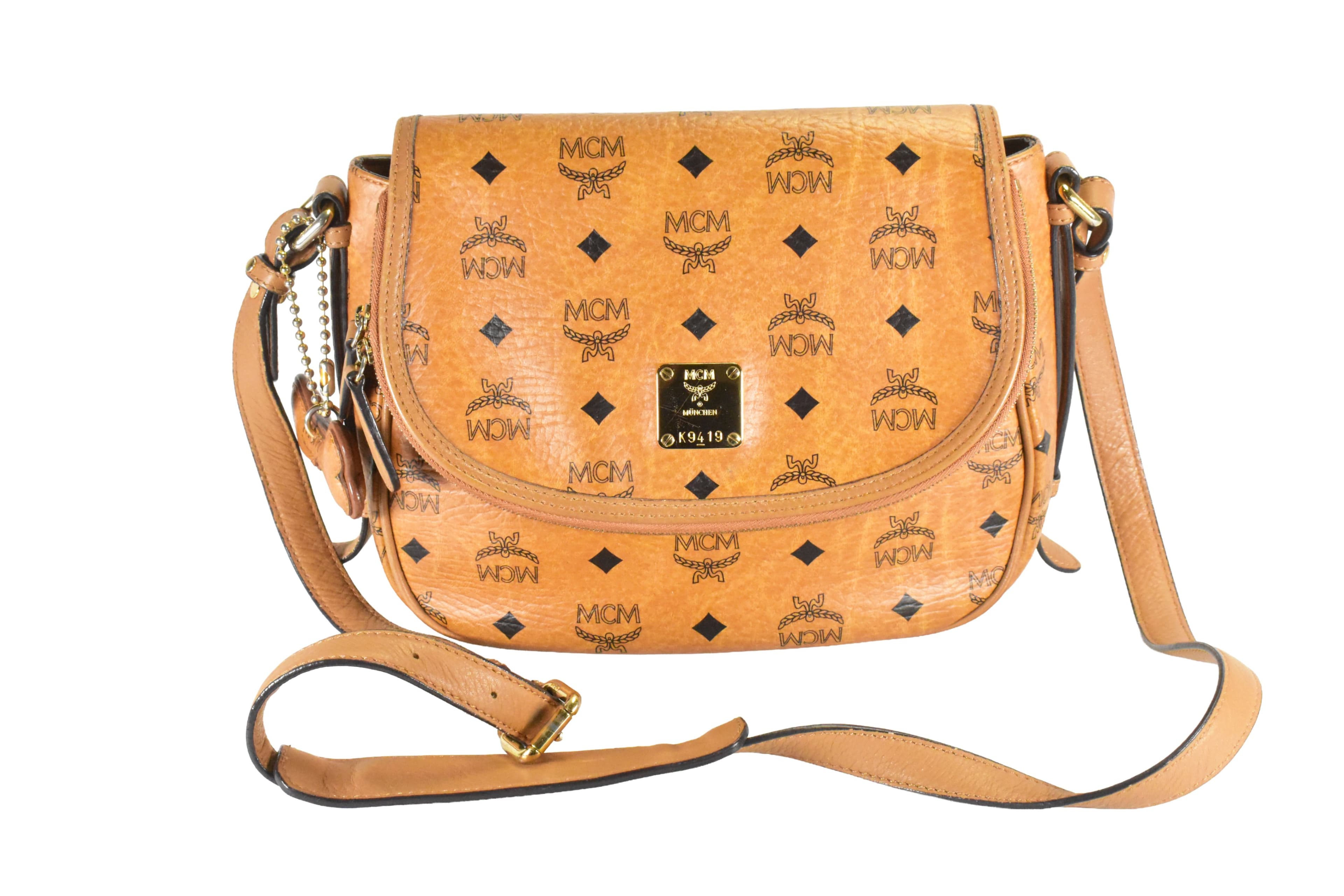 MCM CROSSBODY vintmarket.de SATTELTASCHE UMHÄNGETASCHE LEDER 4868