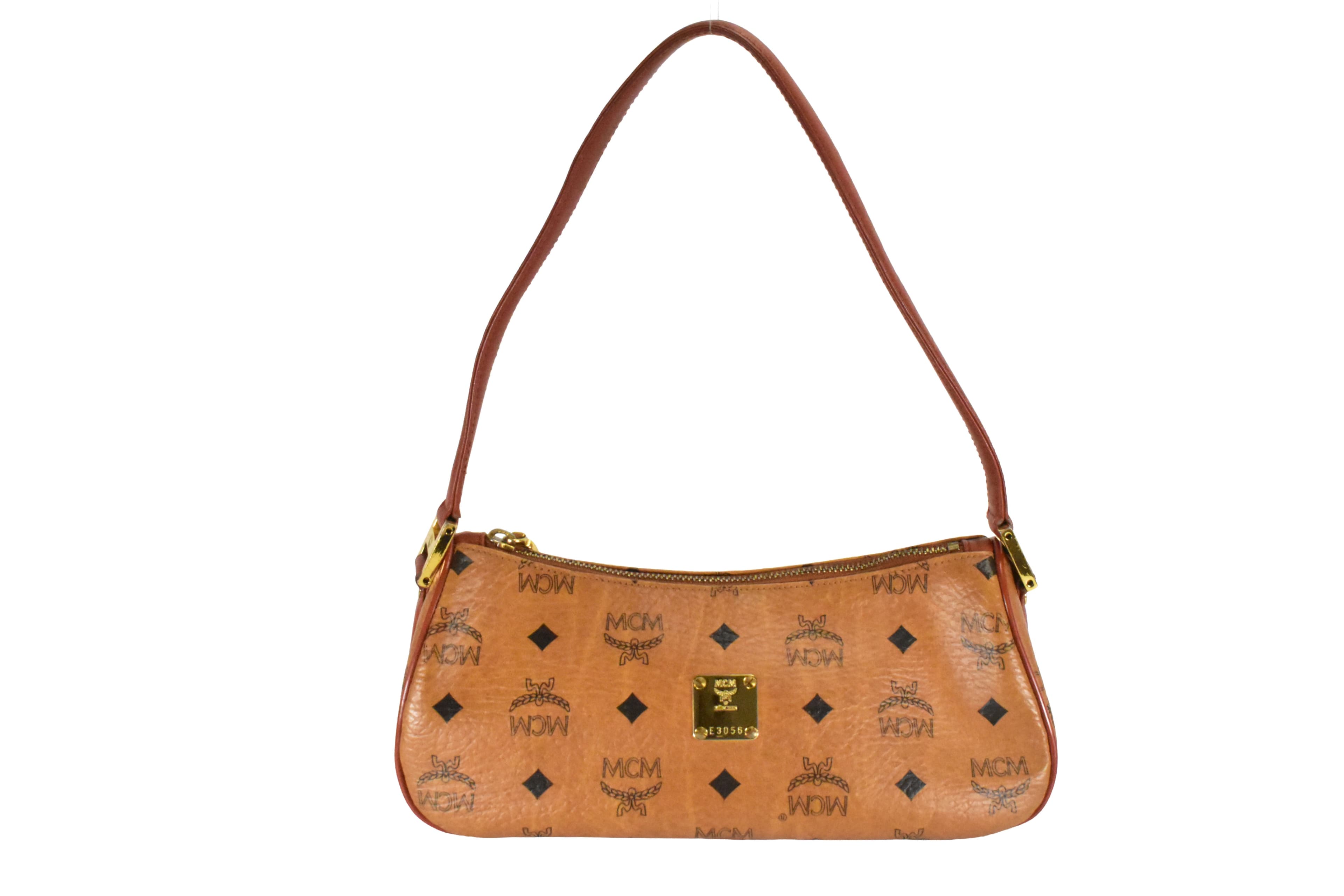 ✅MCM vintmarket.de VINTAGE SCHULTERTASCHE HANDTASCHE COGNAC 4875