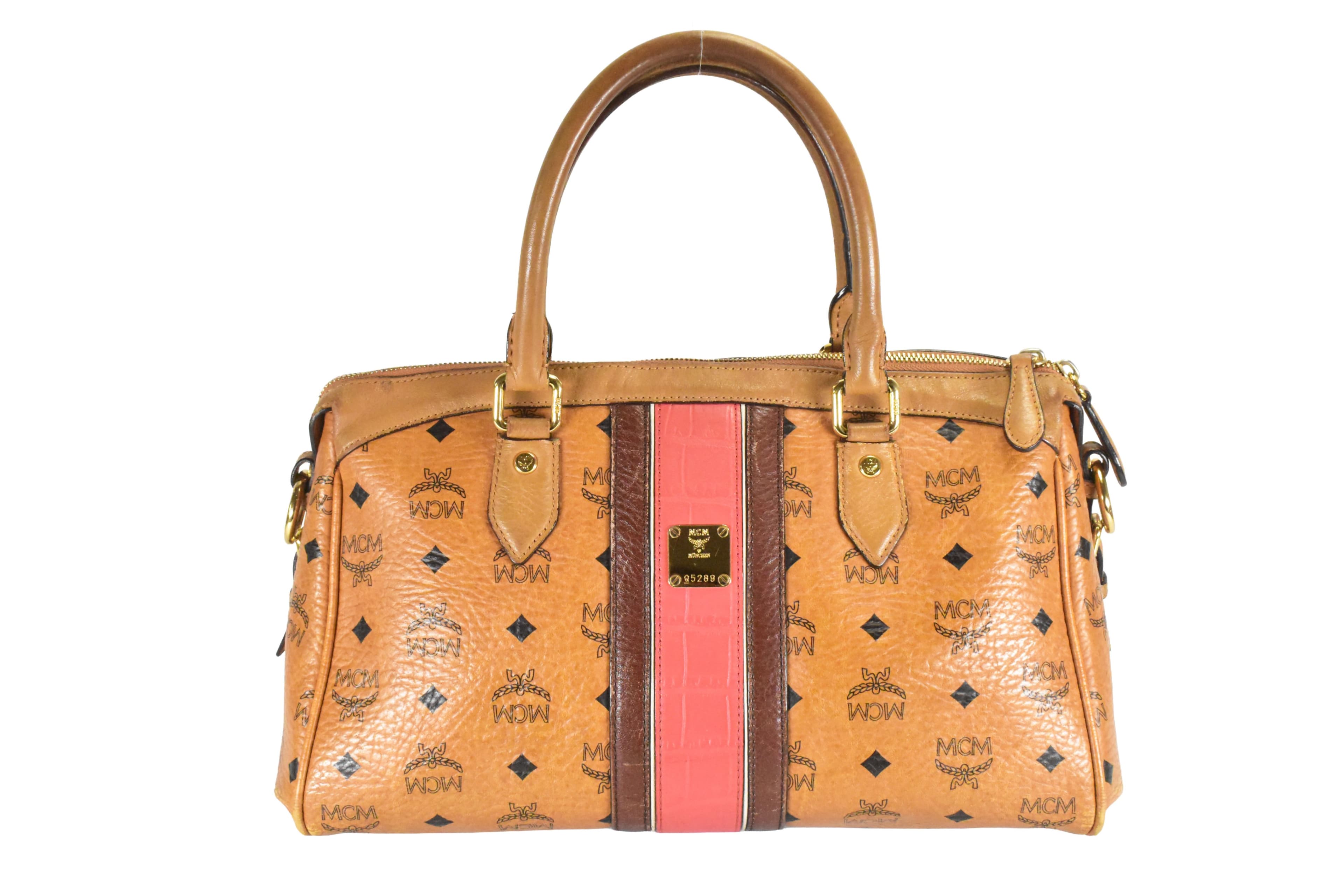 MCM SCHULTERTASCHE TASCHE vintmarket.de UMHÄNGETASCHE COGNAC 4878