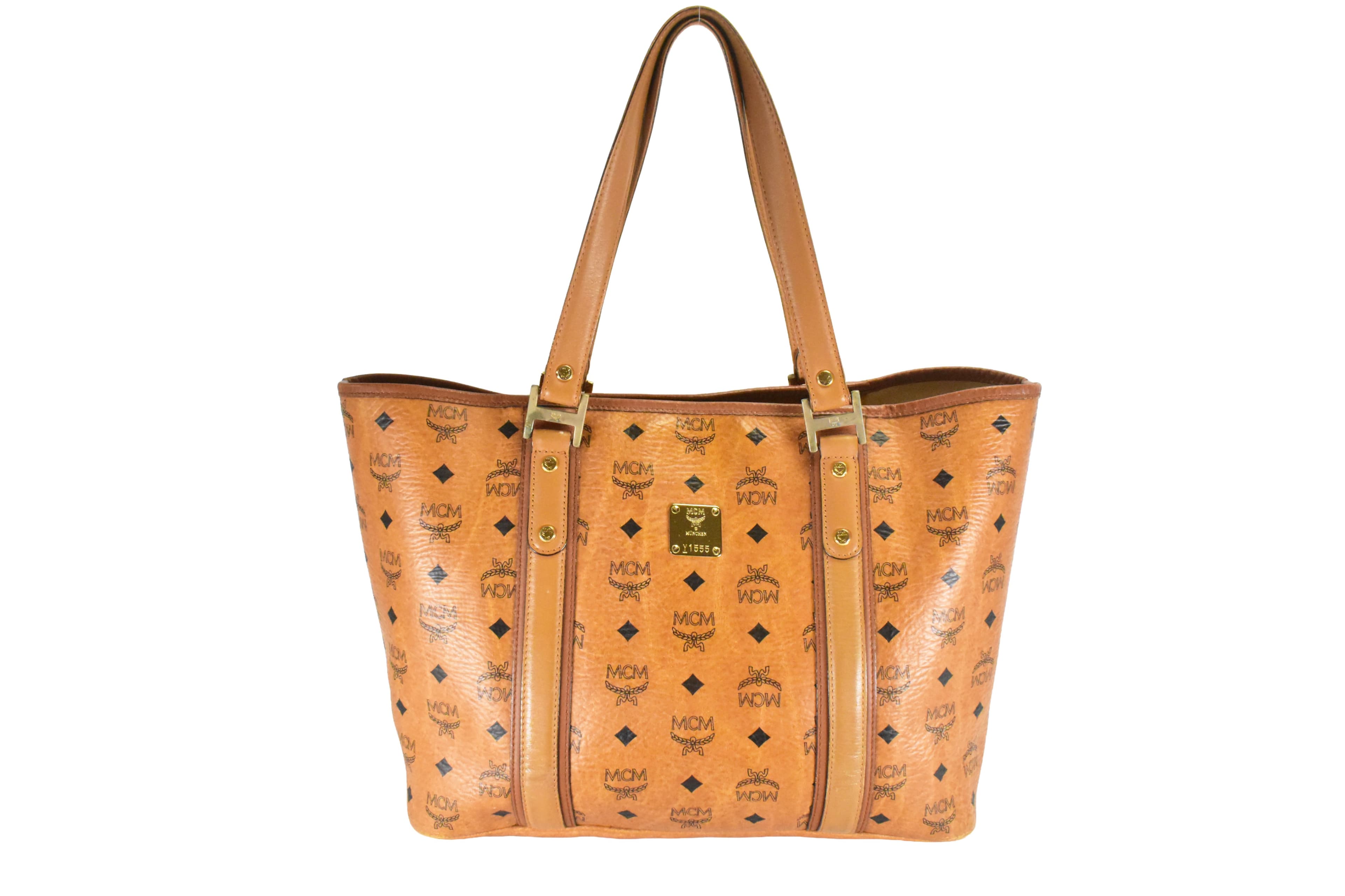 MCM SHOPPER MEDIUM vintmarket.de VISETOS TASCHE COGNAC GOLD 4880