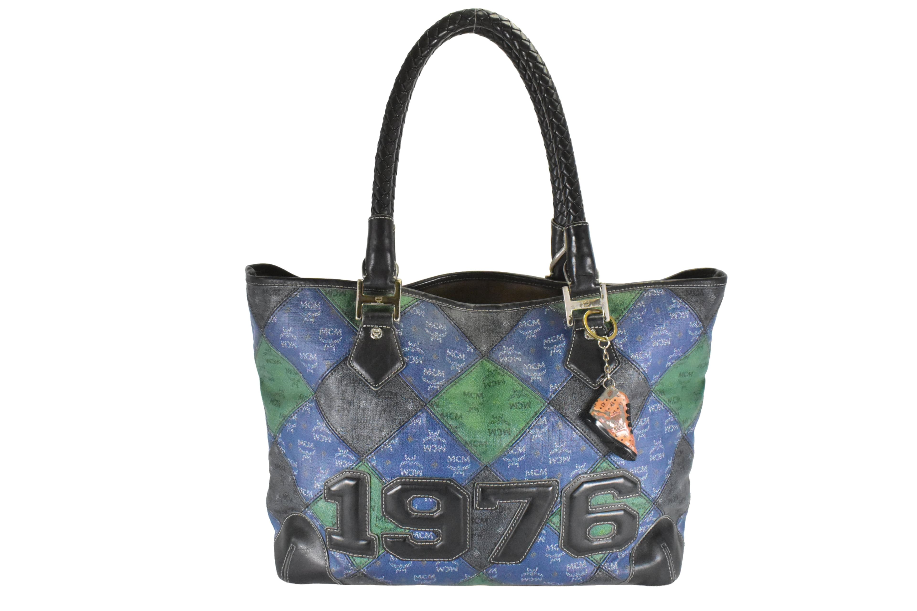 MCM SCHULTERTASCHE vintmarket.de TASCHE SHOPPER BLAU 4886