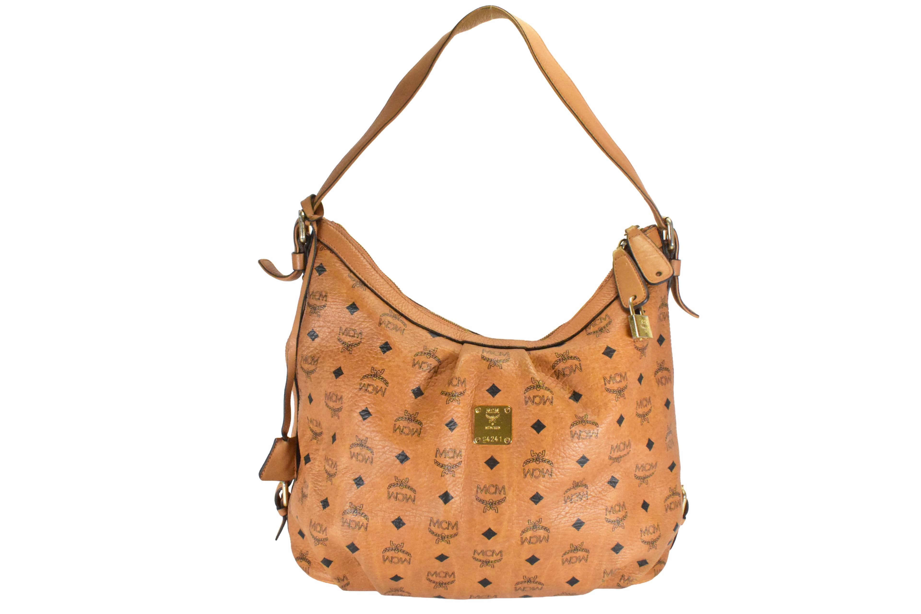 MCM SCHULTERTASCHE GROß vintmarket.de HANDTASCHE HOBO COGNAC 4887