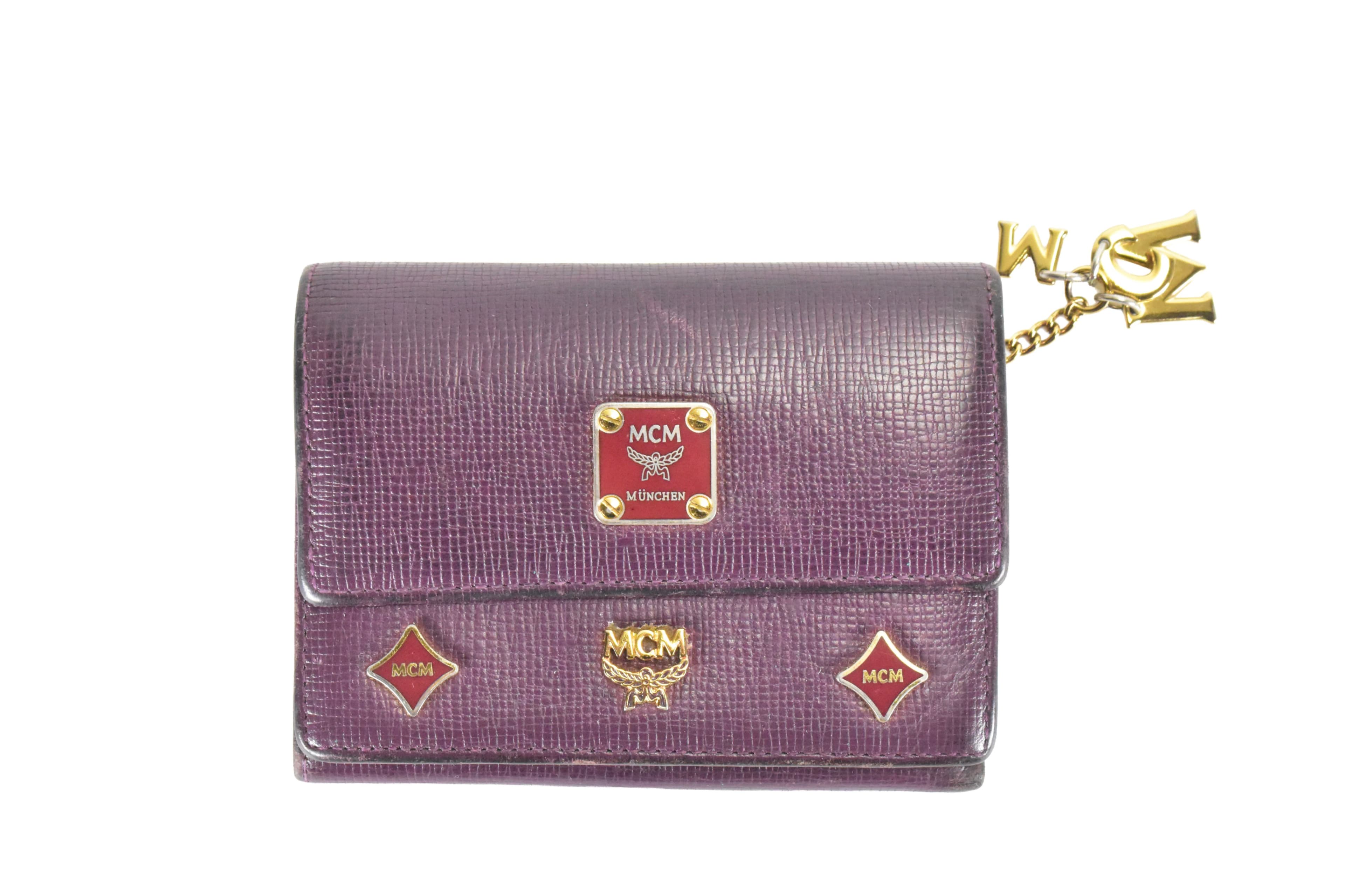 MCM vintmarket.de GELDBEUTEL PORTMONEE GELDBÖRSE COGNAC LILA 4892